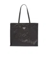 Prada Large Antique Nappa Leather Tote In Black