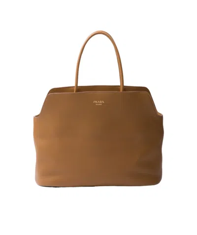 PRADA LARGE LEATHER TOTE BAG