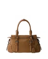Prada Large Leather Tote Bag In Brown