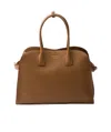 Prada Logo-lettering Leather Tote Bag In Brown