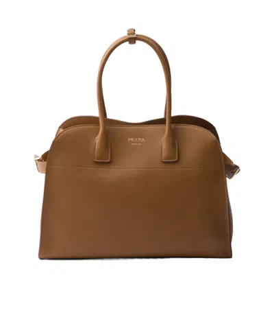 PRADA LARGE LEATHER TOTE BAG