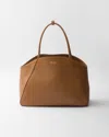 Prada Women's Caramel Leather Shopping Bag In Brown