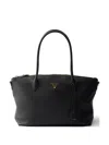 Prada Large Leather Tote Bag In Orange
