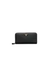 Prada Large Leather Wallet In Black