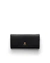 Prada Large Leather Wallet In Black