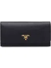 Prada Logo-plaque Continental Wallet In Black