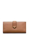 Prada Large Leather Wallet In Brown