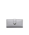 Prada Large Leather Wallet In Wisteria