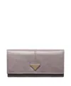 Prada Large Leather Wallet In Pink