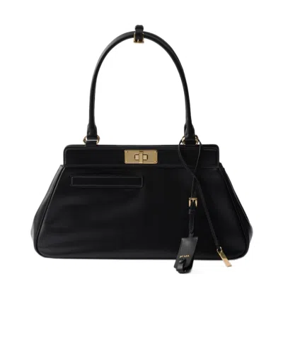 PRADA LARGE LEATHER TOTE BAG