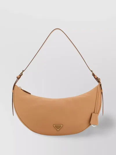 Prada Large Peach Leather Shoulder Bag