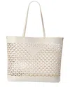Prada Large Perforated Leather Tote In White