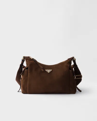 PRADA GROSSE PRADA EXPLORE TASCHE AUS VELOURSLEDER