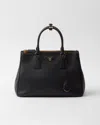 Prada Large Galleria Leather Bag In Black