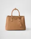 Prada Galleria Large Grain Leather Top-handle Bag In Natural