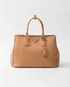 Prada Galleria Large Grain Leather Top-handle Bag In Natural