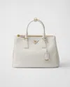 Prada Galleria Large Grain Leather Top-handle Bag In White