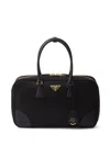 Prada Black Bauletto Re-edition 1978 Satchel In Black