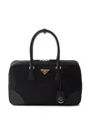 Prada Black Bauletto Re-edition 1978 Satchel In Black