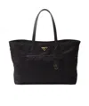 Prada Re-edition 1978 Large Re-nylon And Saffiano Leather Tote Bag In Black