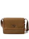 Prada Large Re-nylon Padded Shoulder Bag In Brown