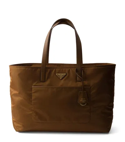 Prada Large Re-nylon Re-edition 1978 Tote Bag In Brown