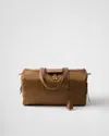 Prada Large Re-nylon Top-handle Bag With Padlock In Brandy