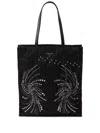 Prada Patch Embroidered Quilted Tote Bag In Black