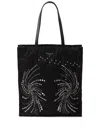 Prada Patch Embroidered Quilted Tote Bag In Black