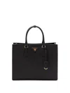 Prada Large Saffiano Leather Handbag In Black  
