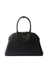 Prada Large Saffiano-leather Tote Bag In Black