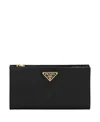 Prada Large Saffiano Leather Wallet In Black