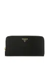 Prada Large Saffiano Leather Wallet In Black