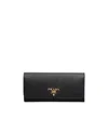 Prada Womens Black Brand-plaque Large Saffiano Leather Wallet In Black