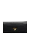 Prada Womens Black Brand-plaque Large Saffiano Leather Wallet In Black