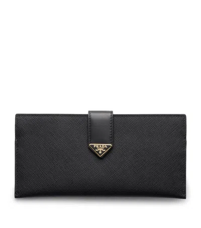 Prada Large Saffiano Leather Wallet In Animal Print