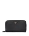 Prada Large Saffiano Leather Wallet In Black