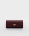Prada Large Saffiano Leather Wallet In Burgundy