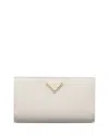 Prada Large Saffiano Leather Wallet In Neutral