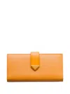 Prada Large Saffiano And Smooth Leather Wallet In Orange