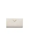 Prada Large Saffiano Leather Wallet In Orange