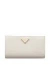 Prada Large Saffiano Leather Wallet In White