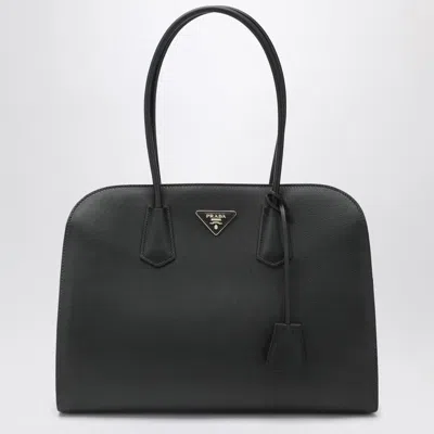 Prada Large Shopping Bag In Black Leather