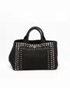 Prada Large Studded Canapa Tote Bag