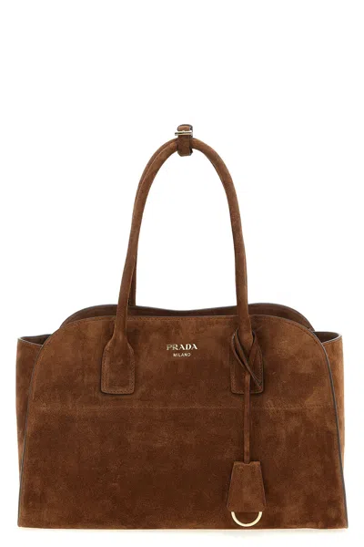 Prada Large Suede Shopping Bag