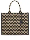 Prada Large Symbole Embroidered Tote Bag In Schwarz