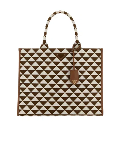 PRADA PRADA TRIANGLE-LOGO TOTE BAG