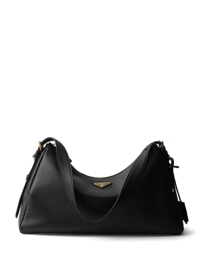 PRADA LARGE TRIANGLE-LOGO SHOULDER BAG