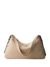Prada Medium Aimee Zip Leather Shoulder Bag In Brown