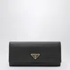 Prada Large Wallet In Black Saffiano Women In Black